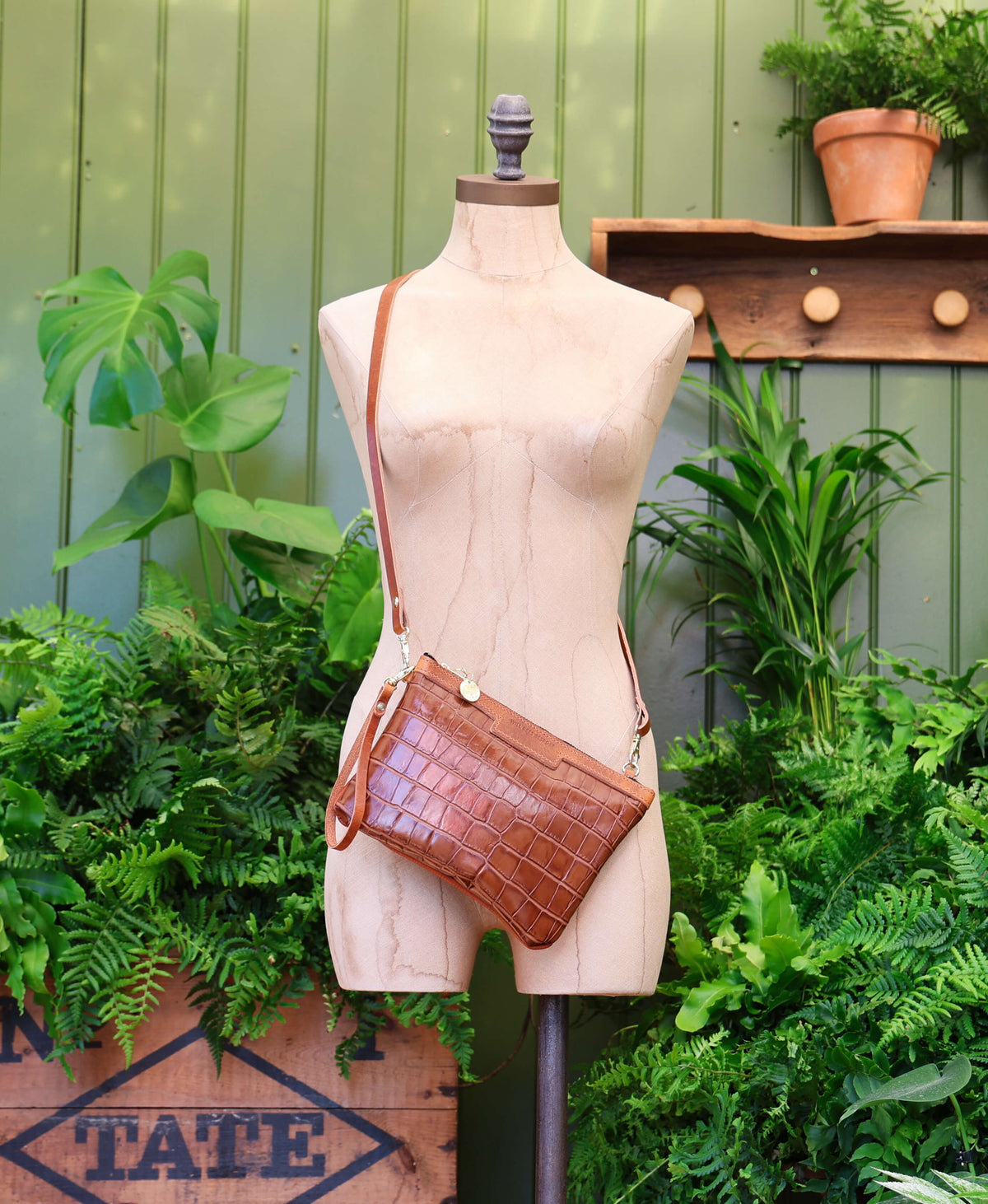 Diana 2 in 1 Clutch - Tan Croc