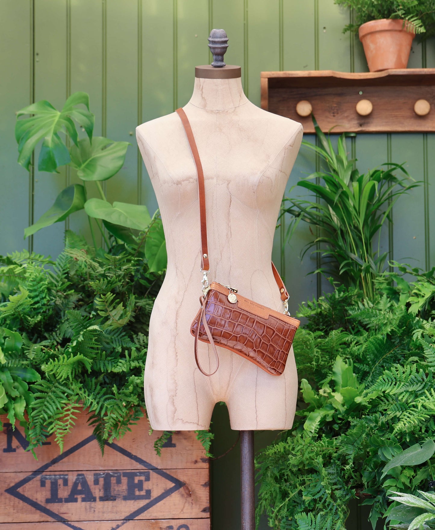 Mini Diana 2 in 1 Clutch - Tan Croc