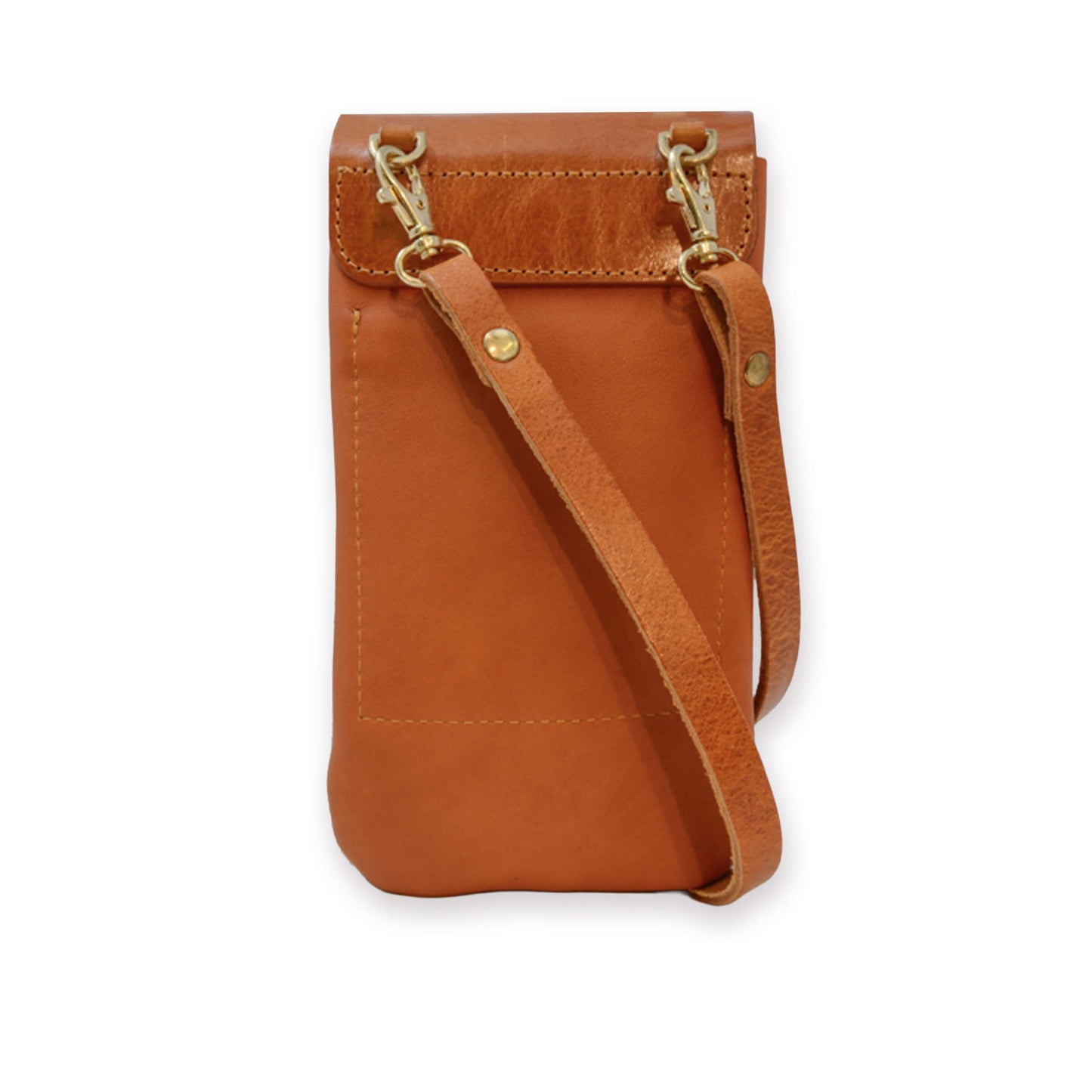 Phone Bag - Quilted Waxed Cotton in Copper