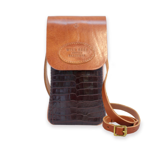 Phone Bag - Burgundy Croc