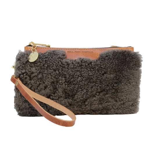 Mini Diana 2 in 1 Clutch - Charcoal Sheepskin