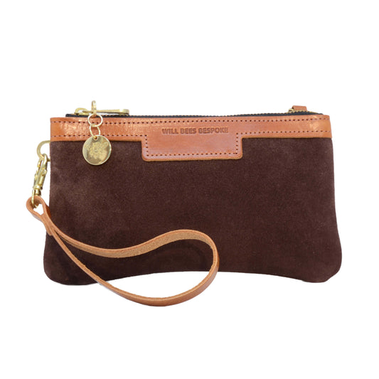Mini Diana 2 in 1 Clutch - Chocolate Suede