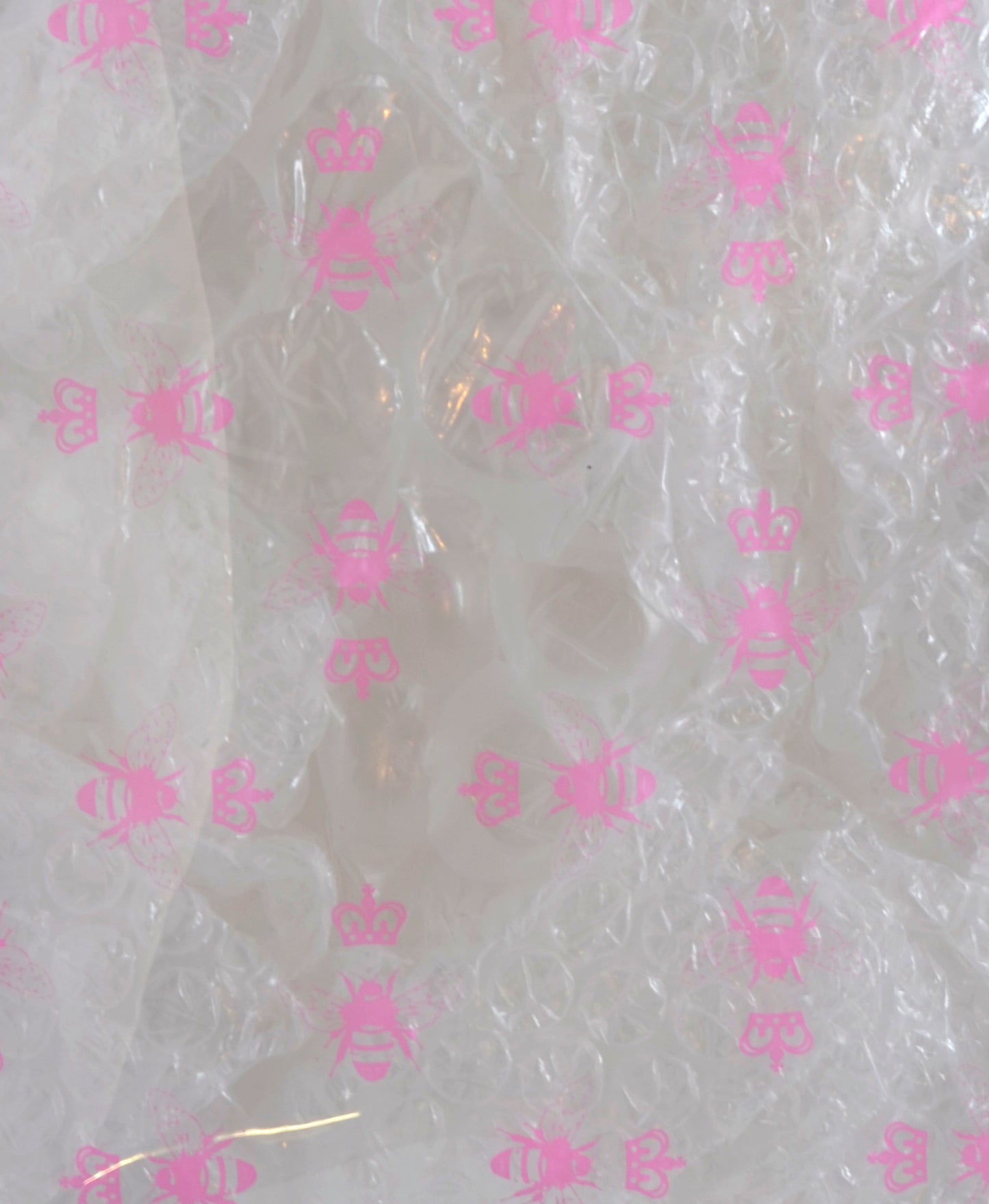 Bee Print Medium Clear Make up Bag - Neon Pink - Will Bees Bespoke