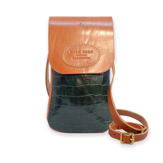 Phone Bag - Dark Green Croc