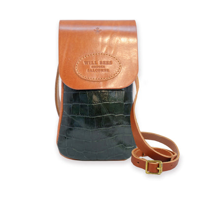 Phone Bag - Dark Green Croc