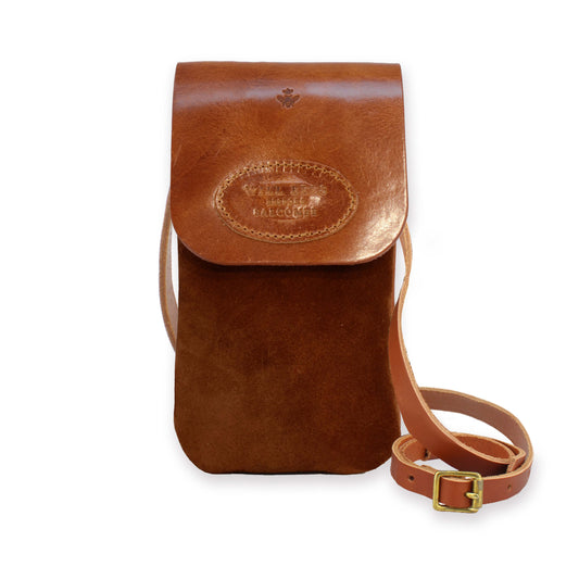 Phone Bag - Dark Tan Suede