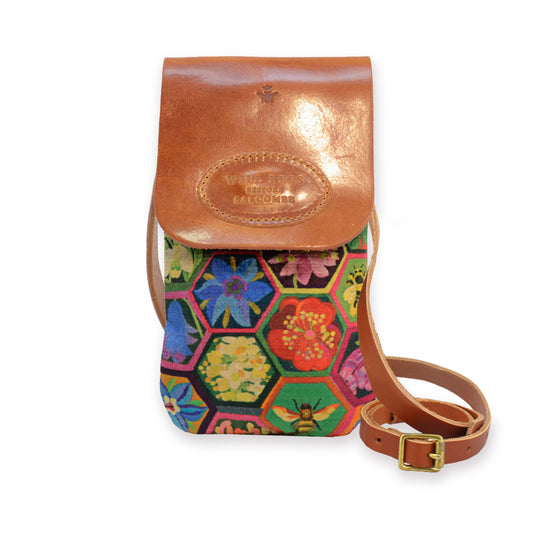 Phone Bag - Hexagon Hive in Ivy - Will Bees Bespoke