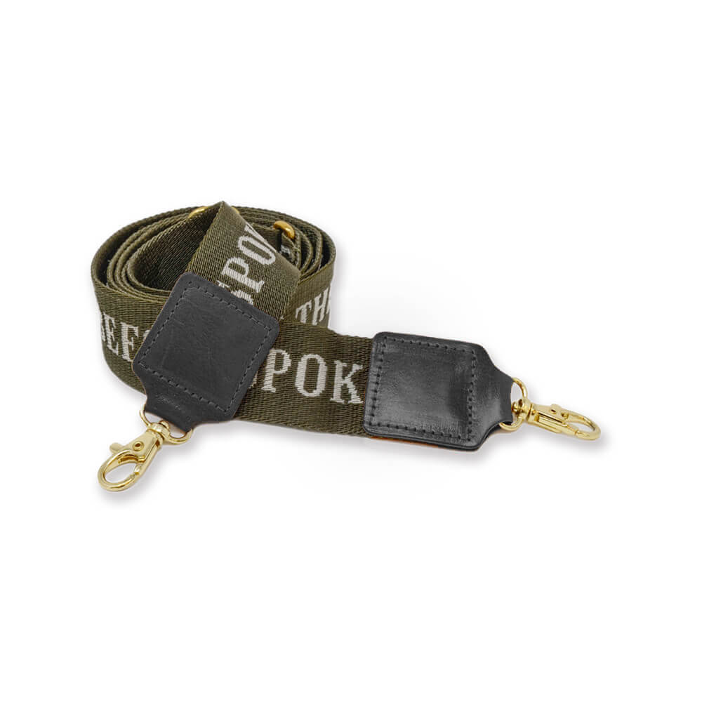 Cross Body Strap - Logo Strap in Khaki & Ecru