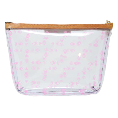 Bee Print Large Clear Make up Bag - Neon Pink - Will Bees Bespoke