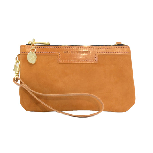 Mini Diana 2 in 1 Clutch - Light Tan Suede