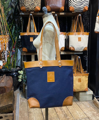 Medium Tote - Cotton Twill in Navy - Will Bees Bespoke