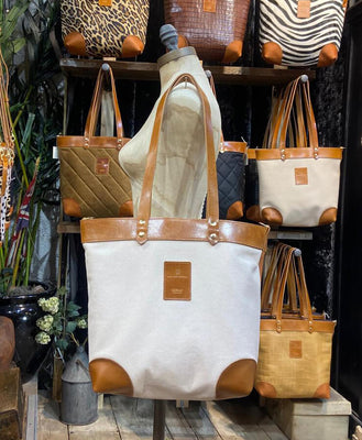 Medium Tote - Ecru Leather - Will Bees Bespoke