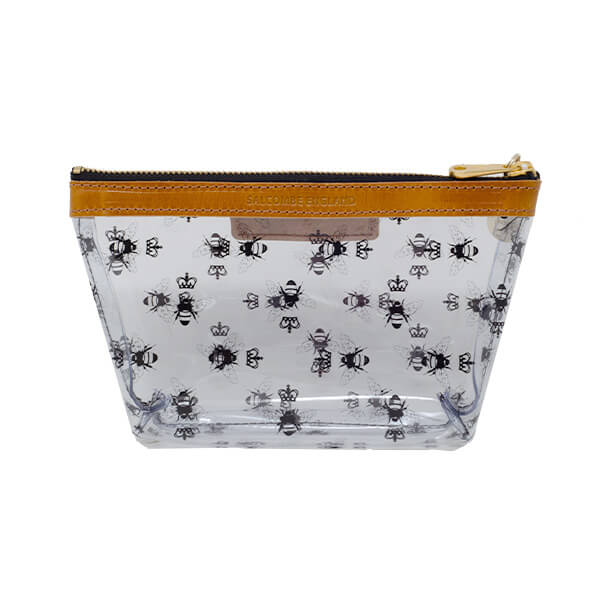 Bee Print Small Clear Make up Bag - Black - Will Bees Bespoke