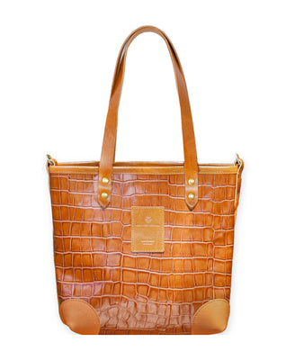 Small Tote - Tan Croc - Will Bees Bespoke