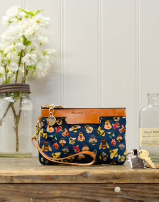 Premium Diana Mini Clutch - Bee party in Midnight sky - Will Bees Bespoke