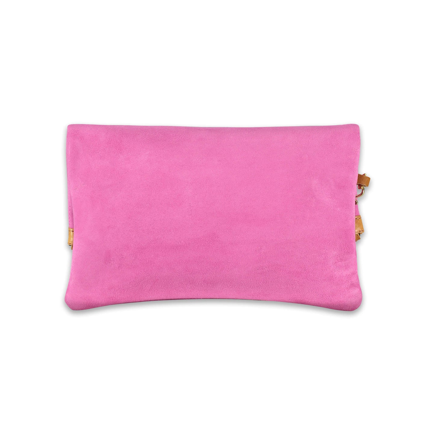 Foldover Clutch - Bright Pink Suede - Will Bees Bespoke