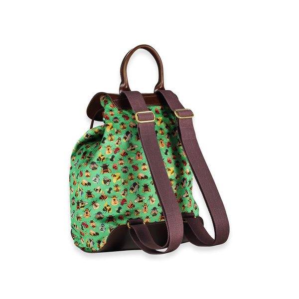 Gertie Backpack - Bee party in Mint Tea - Will Bees Bespoke