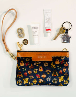 Premium Diana Mini Clutch - Bee party in Midnight sky - Will Bees Bespoke