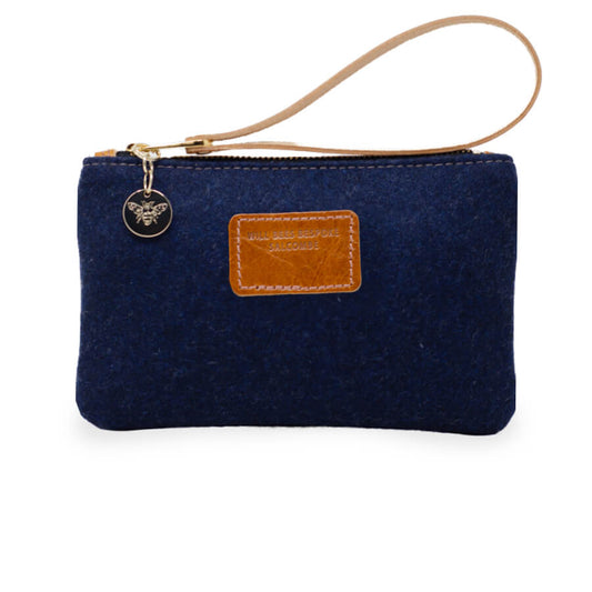 Ada Mini Clutch - Navy Recycled Wool - Will Bees Bespoke