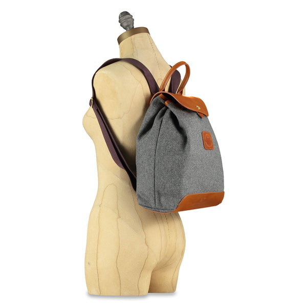 Gertie Backpack - Grey Recycled Wool - Will Bees Bespoke