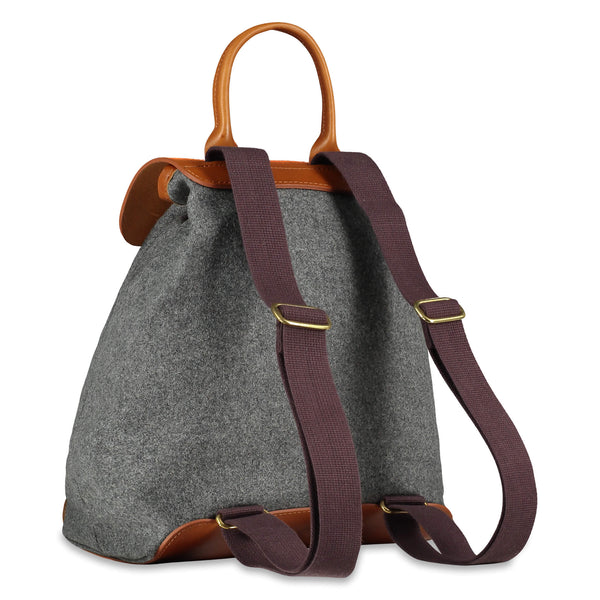Gertie Backpack - Grey Recycled Wool - Will Bees Bespoke