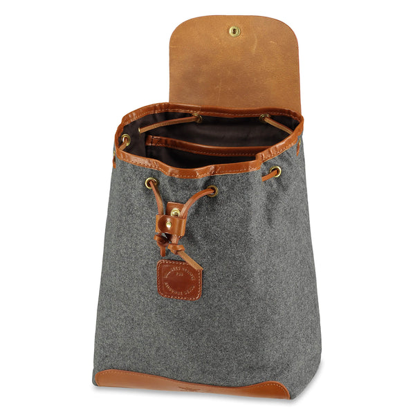 Gertie Backpack - Grey Recycled Wool - Will Bees Bespoke