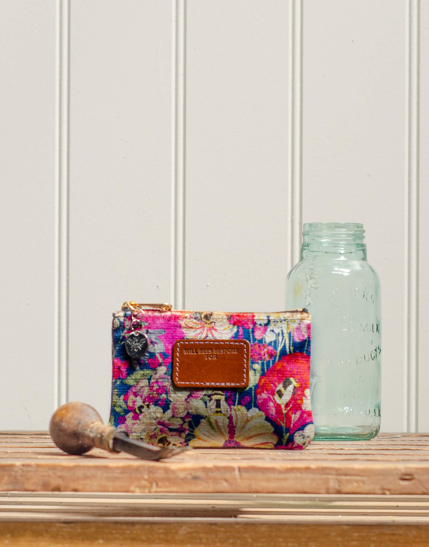 Jane Coin Purse - Bumblebee Garden in Jewel - Will Bees Bespoke