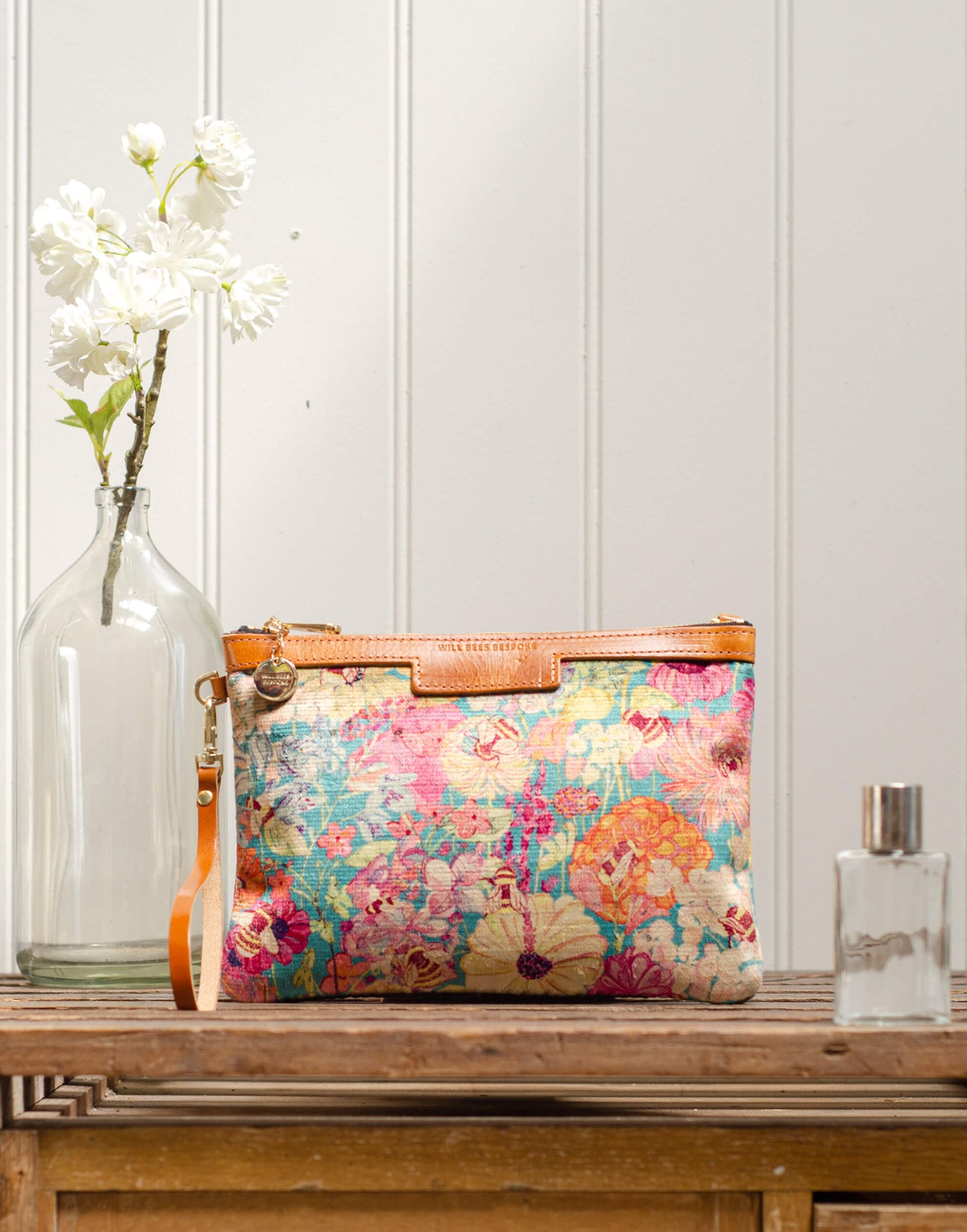 Premium Diana Clutch - Bumblebee Garden in Vintage - Will Bees Bespoke