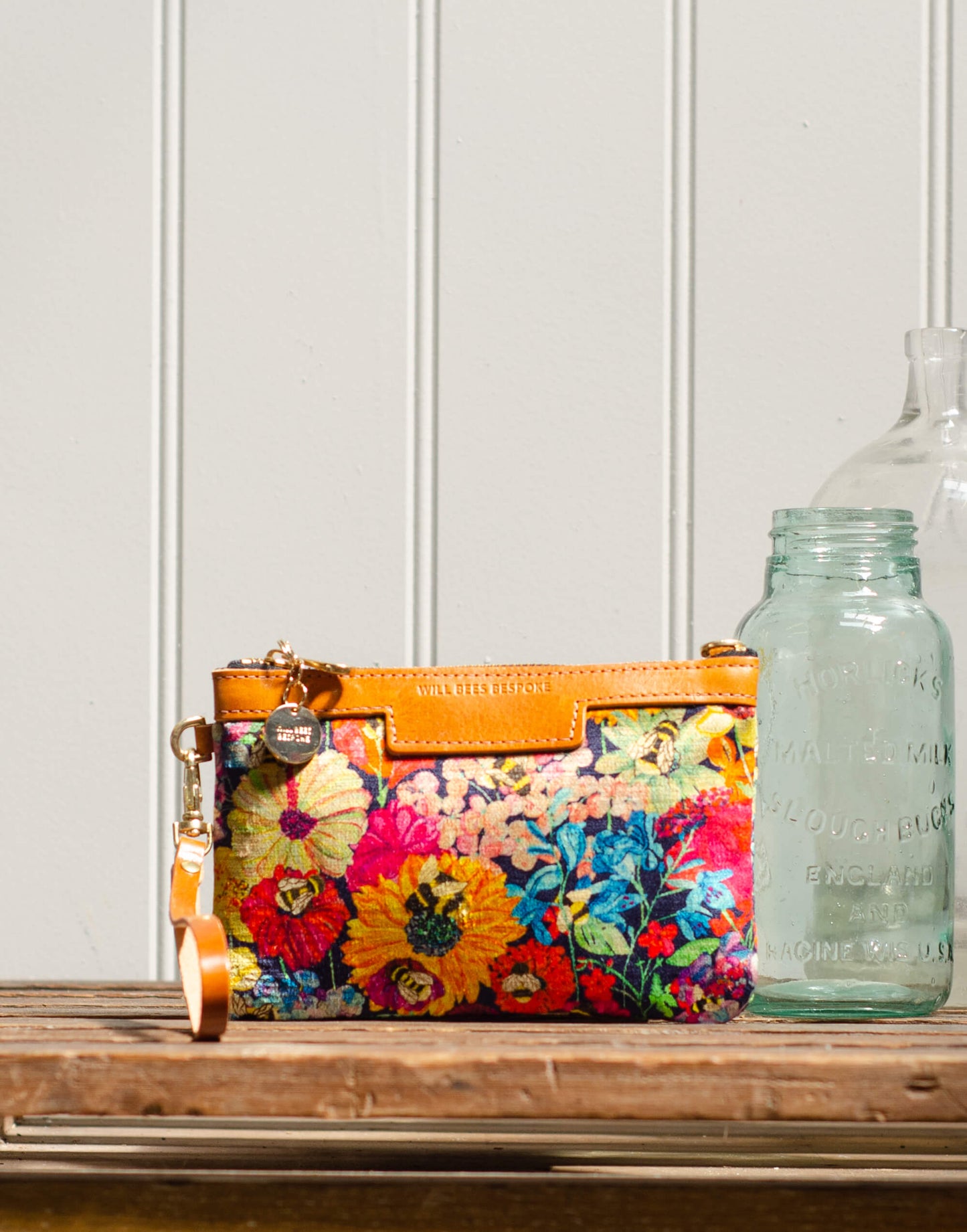 Premium Diana Mini Clutch - Bumblebee Garden in Mini Midday Sun - Will Bees Bespoke