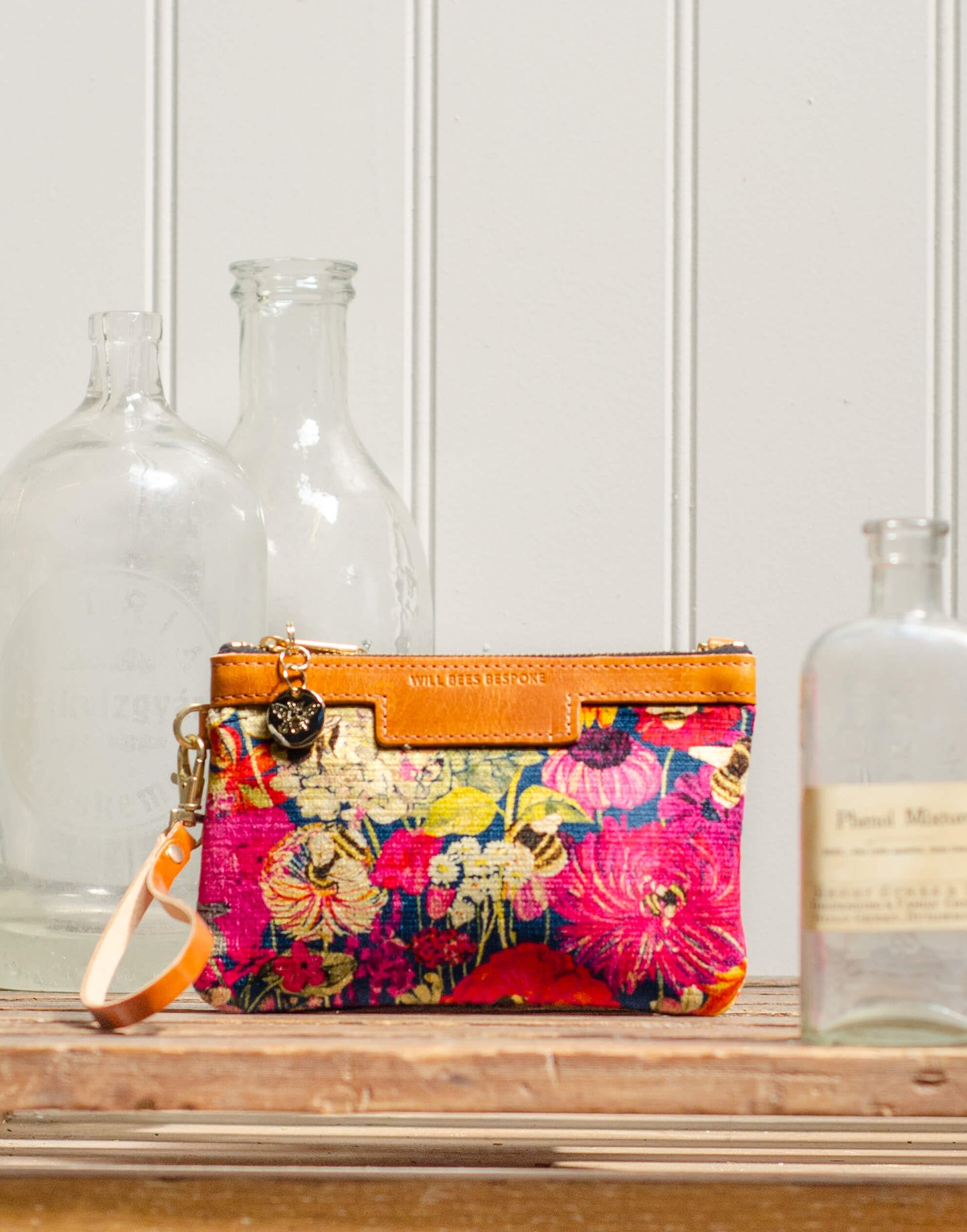 Premium Diana Mini Clutch - Bumblebee Garden in Jewel - Will Bees Bespoke