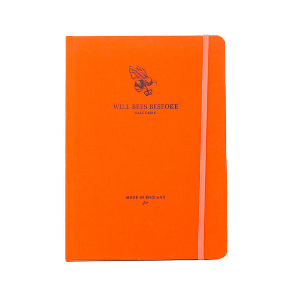 Crown Notebook - Orange Woven Cloth - Will Bees Bespoke