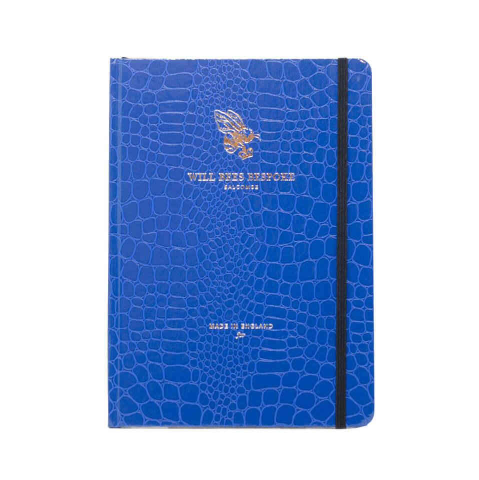 Crown Notebook - Blue Croc - Will Bees Bespoke