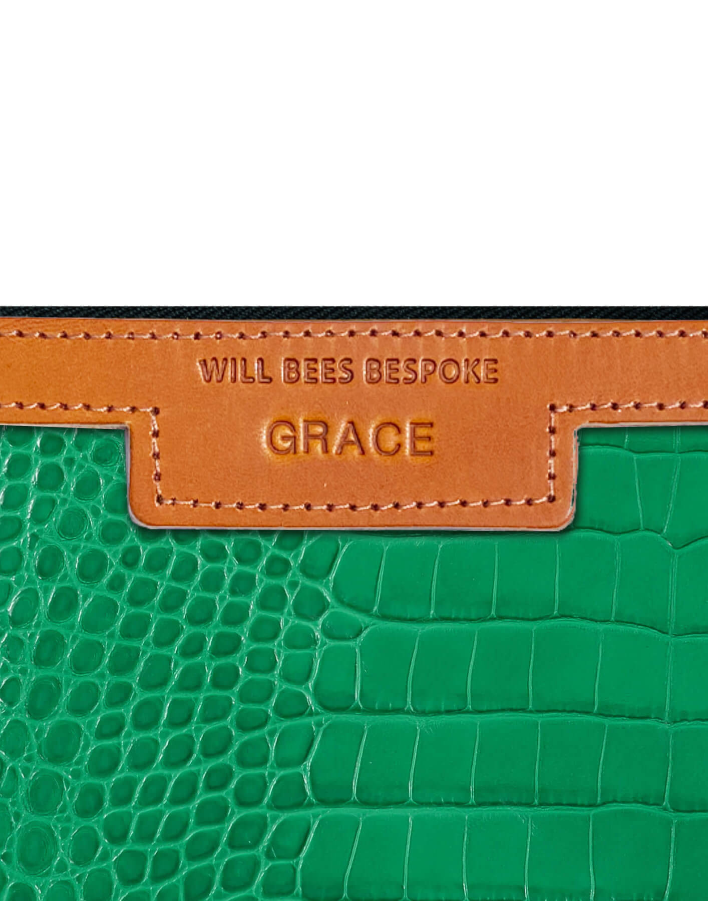 Diana 2 in 1 Clutch - Emerald Green Croc - Will Bees Bespoke