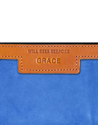 Diana 2 in 1 Clutch - Cobalt Blue Suede - Will Bees Bespoke