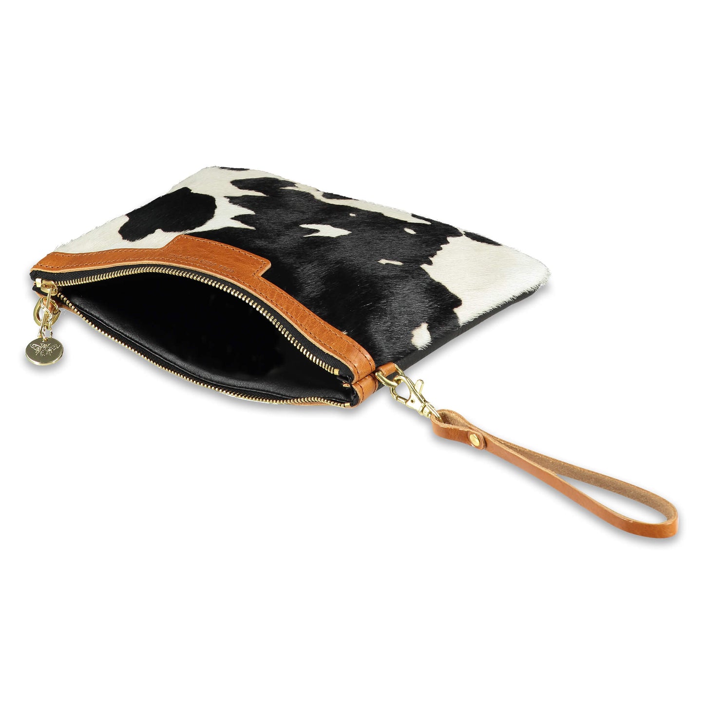 Diana Clutch - Black Cow Print - Will Bees Bespoke