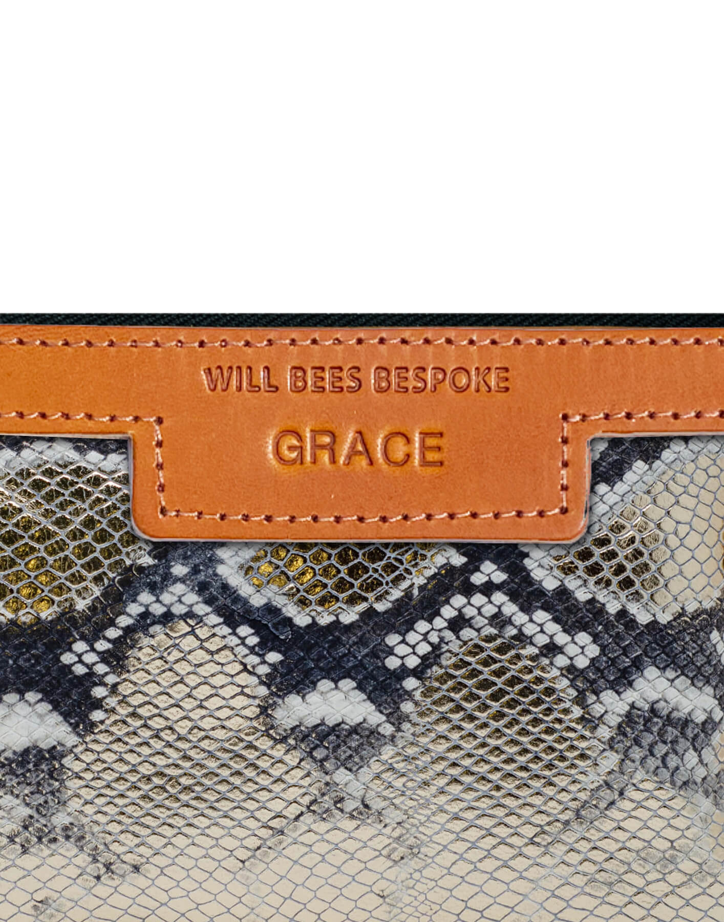 Diana 2 in 1 Clutch - Metallic Snake - Will Bees Bespoke