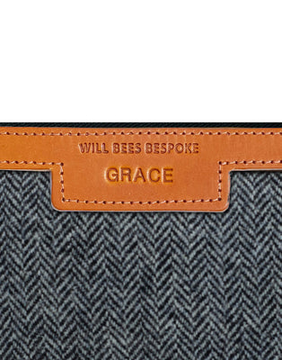 Diana 2 in 1 Clutch - Harris Tweed® Grey Herringbone - Will Bees Bespoke