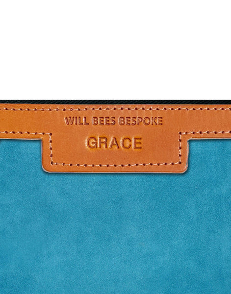Mini Diana 2 in 1 Clutch - Turquoise Suede - Will Bees Bespoke