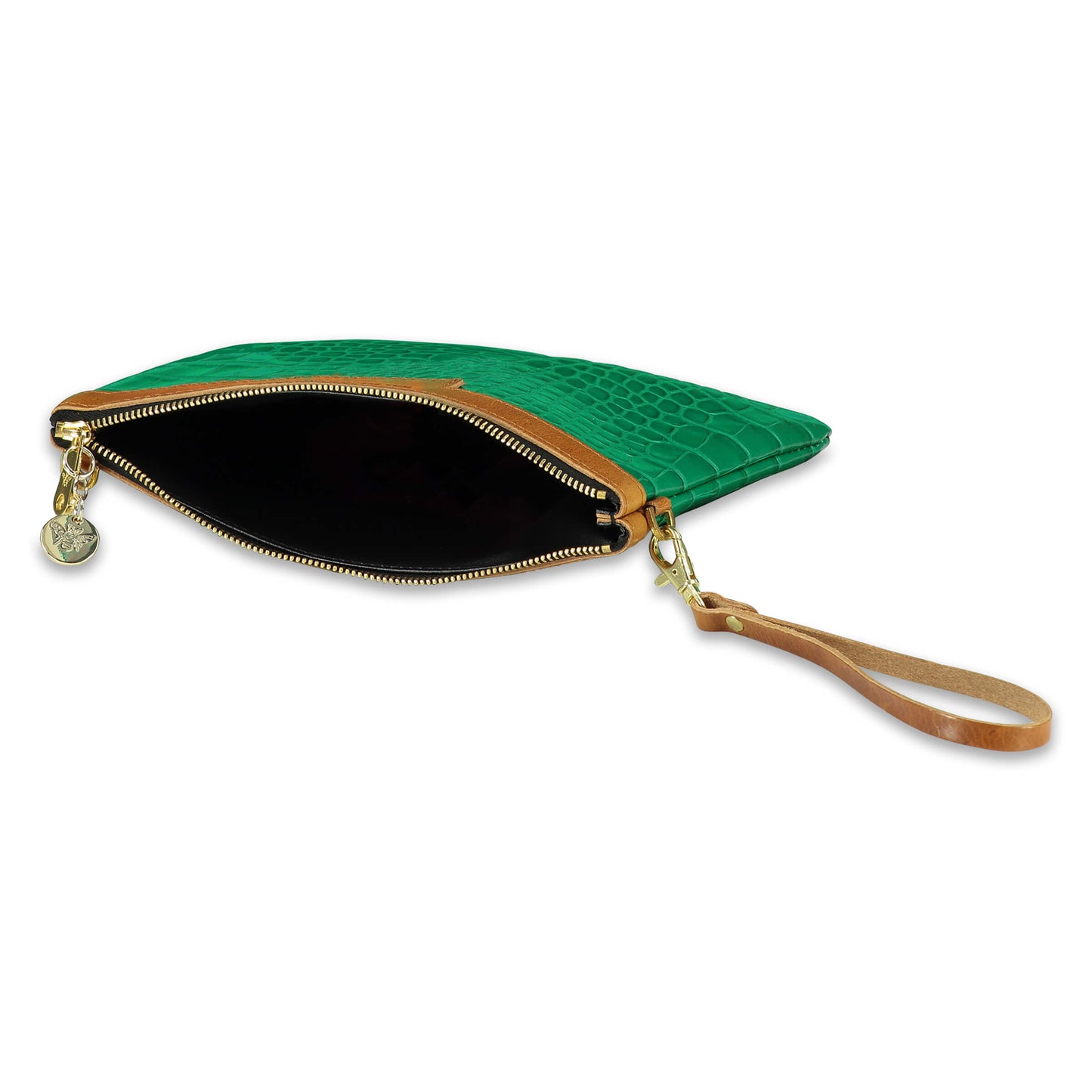 Diana 2 in 1 Clutch - Emerald Green Croc - Will Bees Bespoke