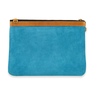 Diana 2 in 1 Clutch - Turquoise Suede - Will Bees Bespoke