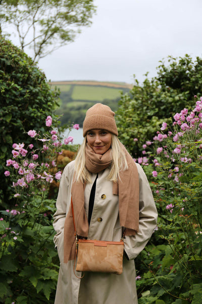 Diana 2 in 1 Clutch - Camel Suede - Will Bees Bespoke
