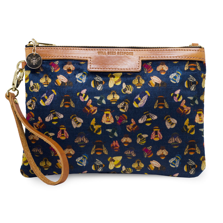 Premium Diana Clutch - Bee party in Midnight sky - Will Bees Bespoke