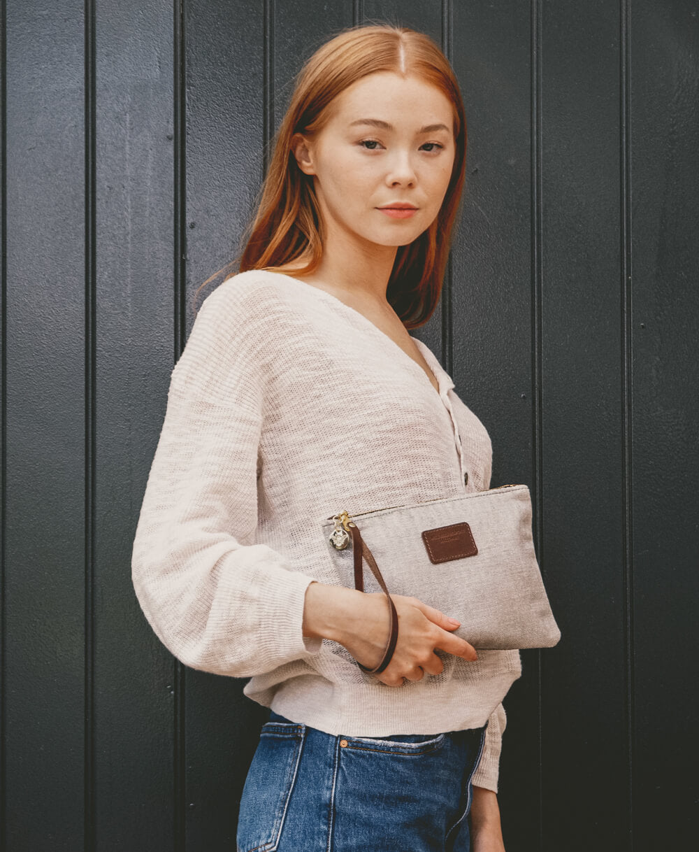 Frances Clutch - Silver Herringbone Sparkle - Will Bees Bespoke