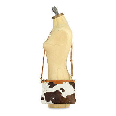 Oversized Diana 2 in 1 Clutch - Brown Cow Print - Will Bees Bespoke