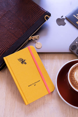 Pocket Notebook - Yellow Woven Cloth - Will Bees Bespoke