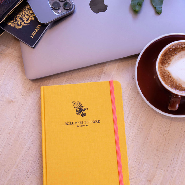 Quarto Notebook - Yellow Woven Cloth