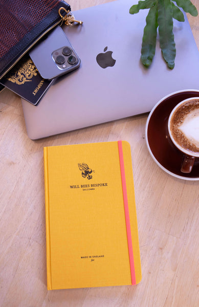Quarto Notebook - Yellow Woven Cloth - Will Bees Bespoke