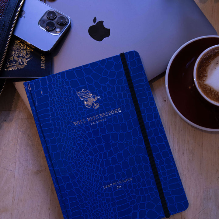 Crown Notebook - Blue Croc
