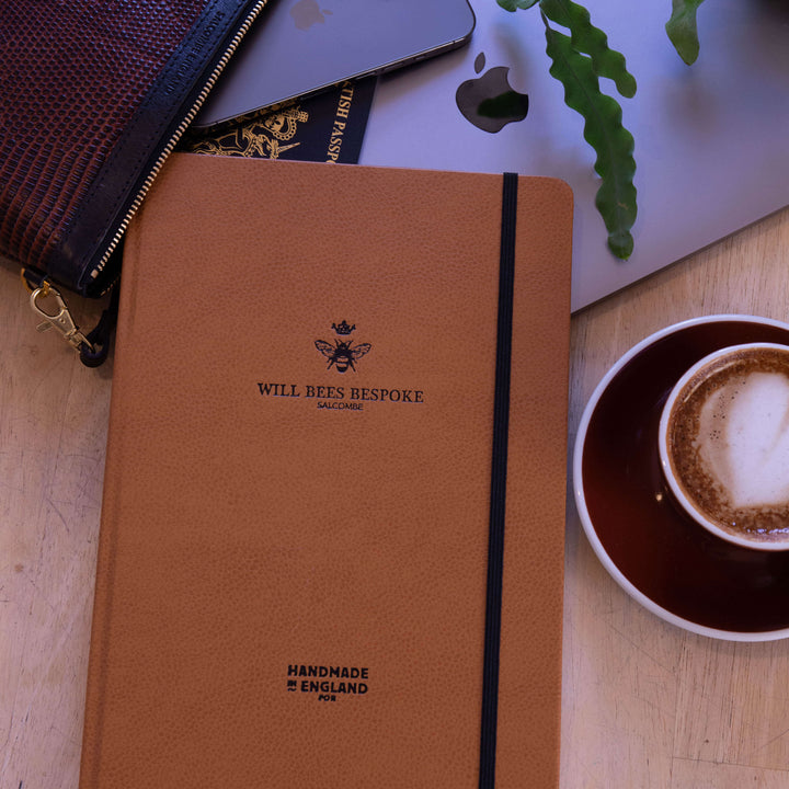 Crown Notebook - Recycled Leather in Tan