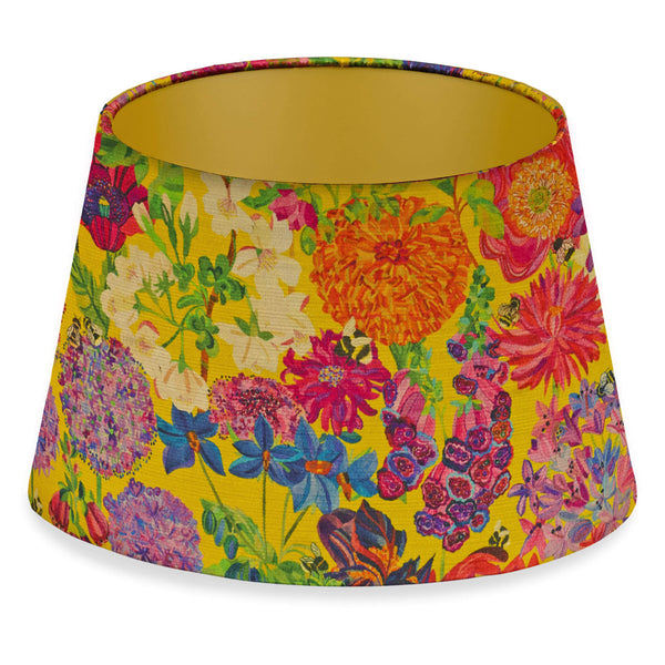 16” Cone Lampshade - Bee Story in Sunbeam - Will Bees Bespoke